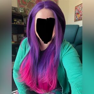 Vibrant Purple and Pink Hair Wig